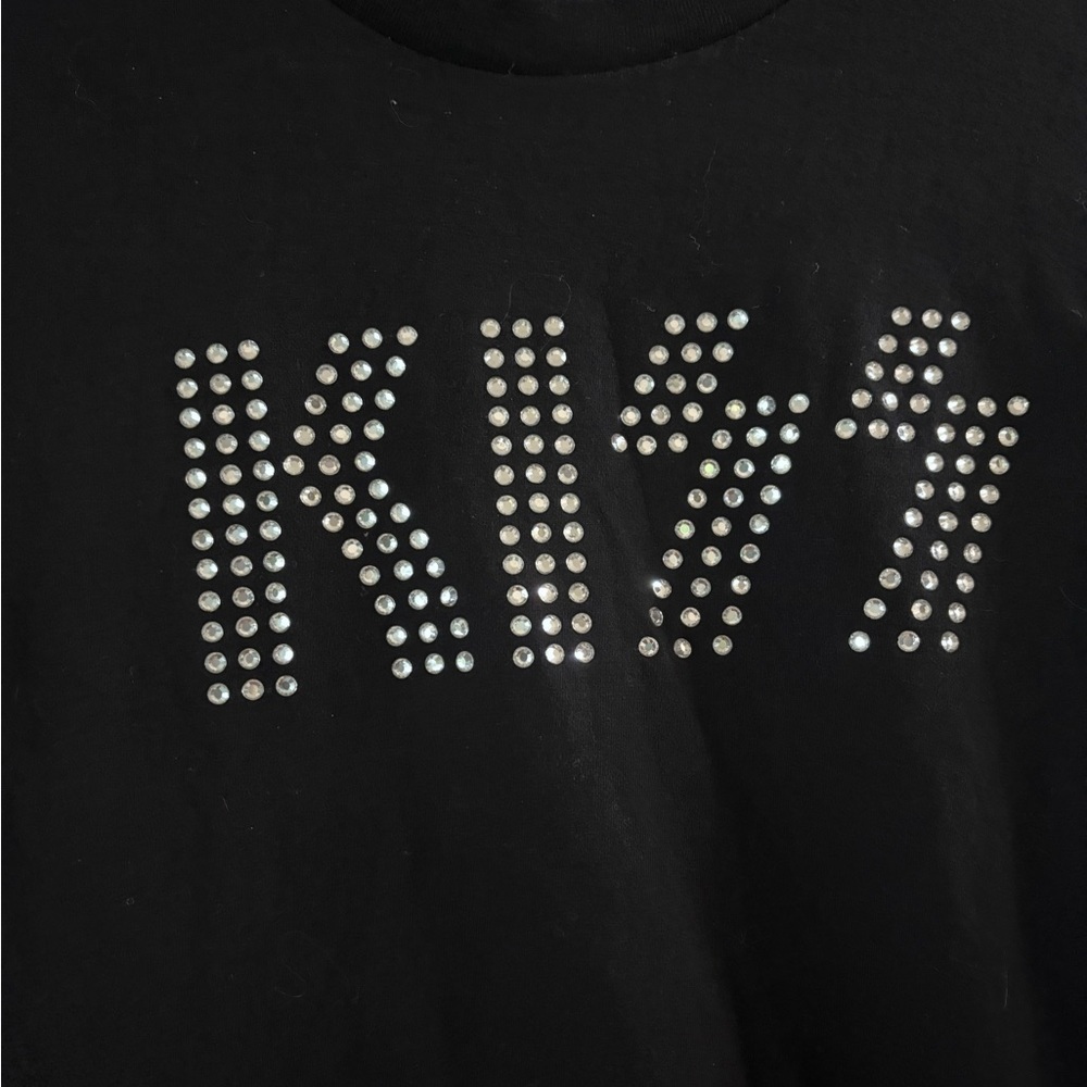 Black KISS Rhinestone Graphic Women's Tee - Picture 3 of 6